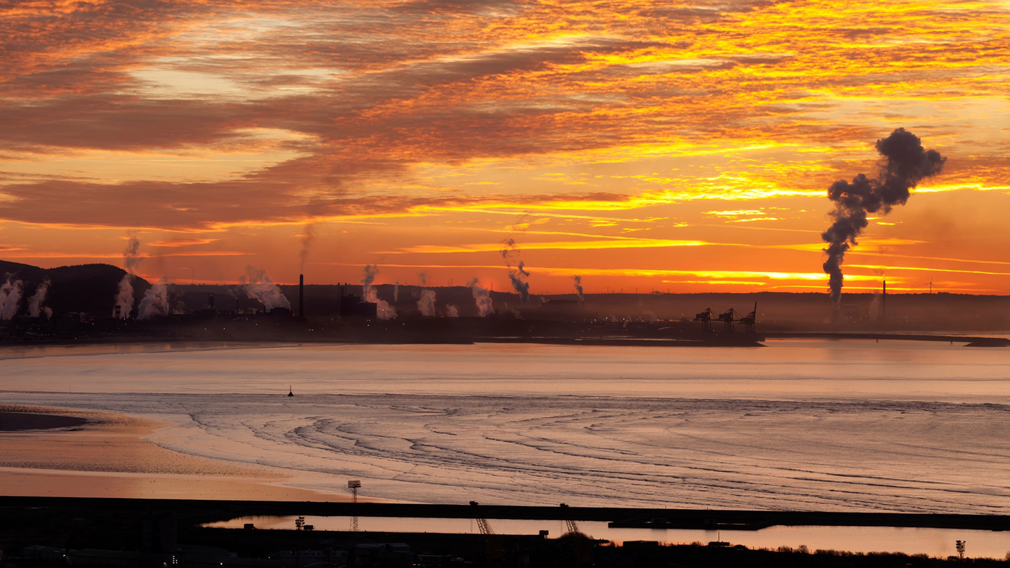 An estuary with heavy industry